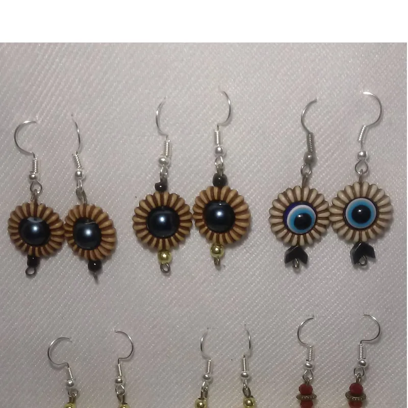 گوشواره طرح خورشیدی دست ساز