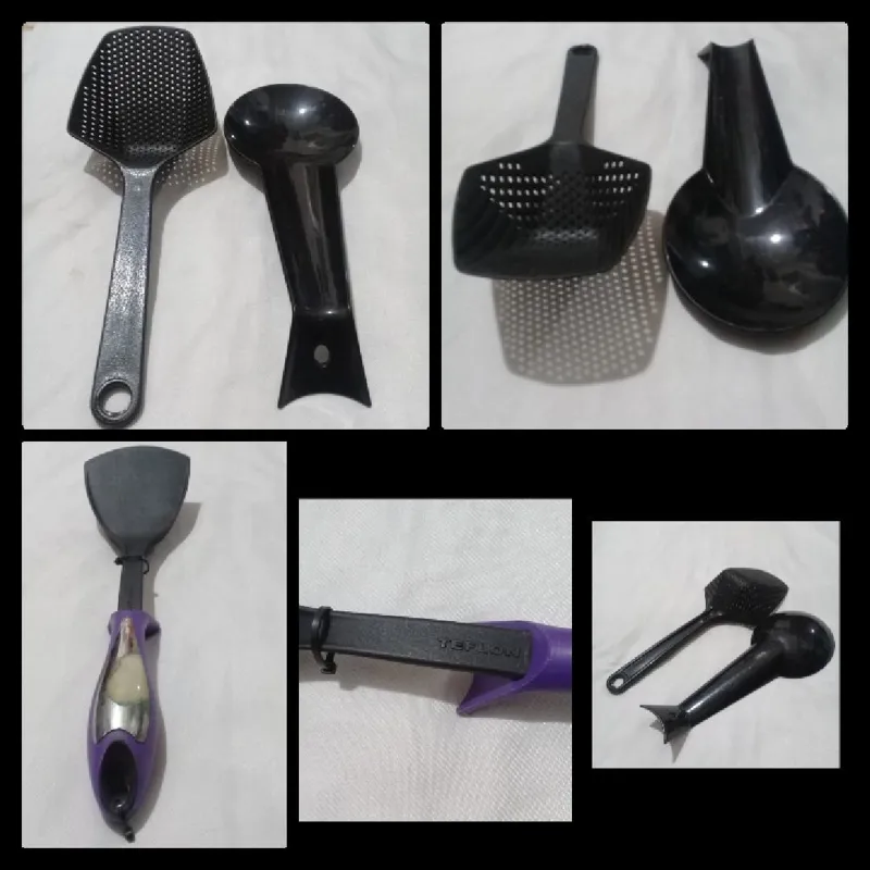 ست سه تیکه کفگیر تفلون روعن گیر زیرقاشقی