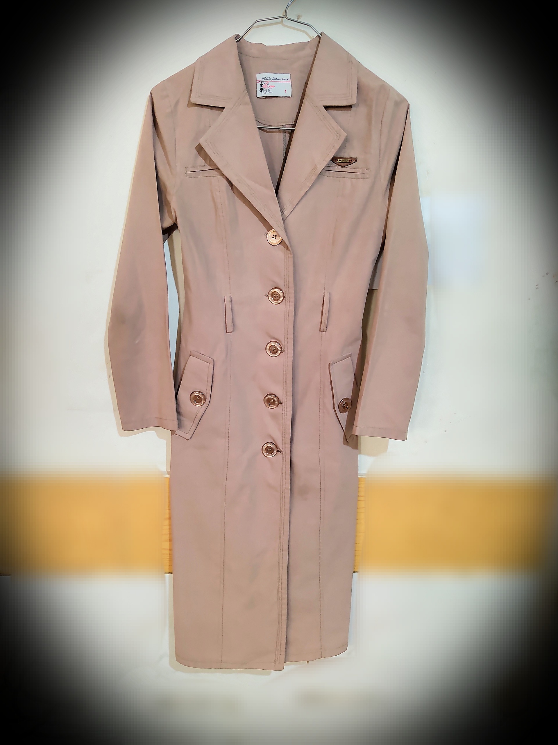 مانتو کرمی نخی جنس عالی سایز 1