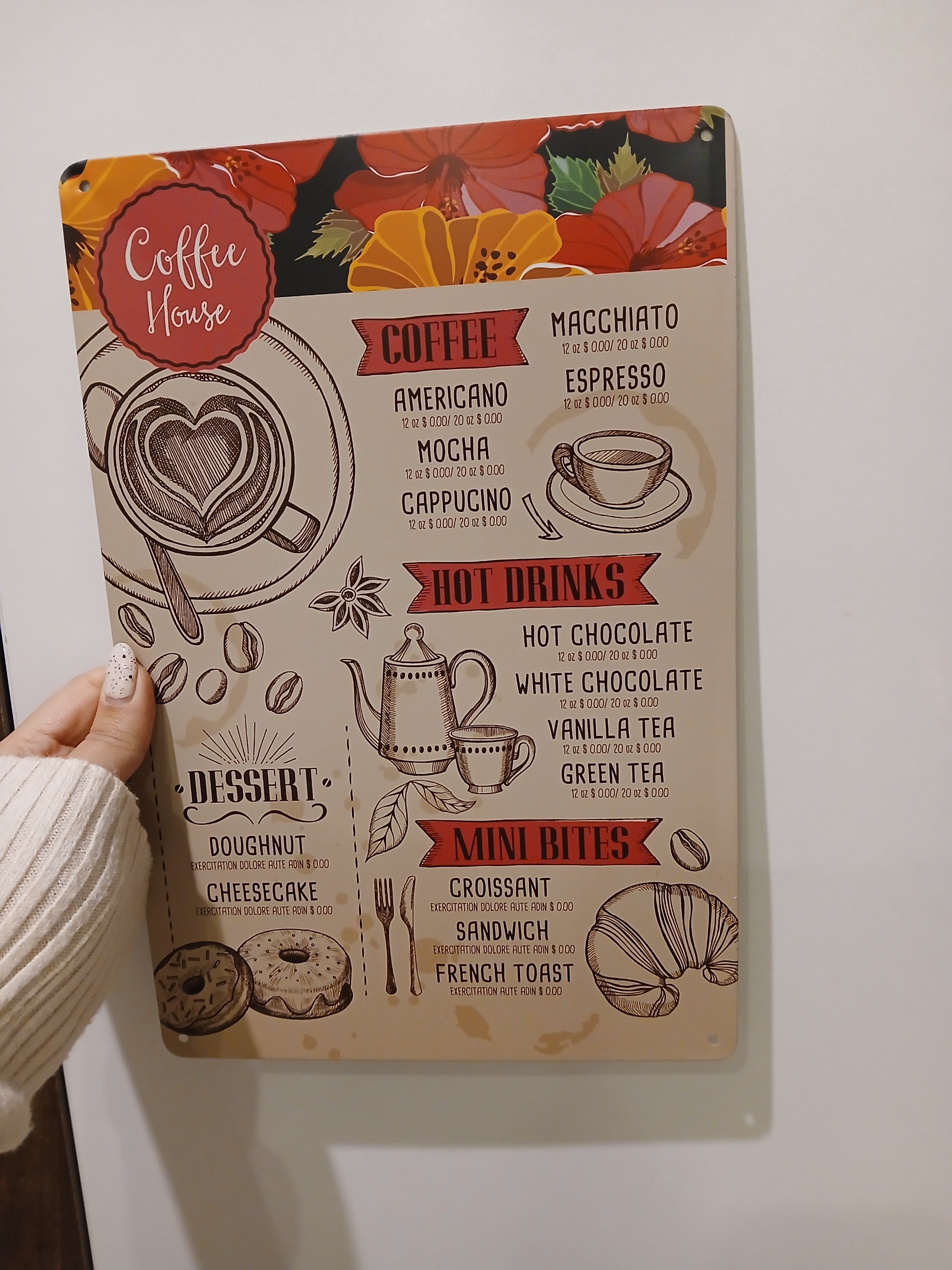 تابلو کافی بار/ اشپزخانه