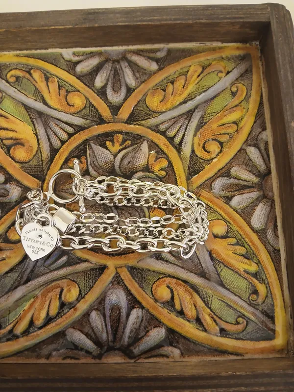 دستبند طرح تیفانی روکش نقره ارسال رایگان