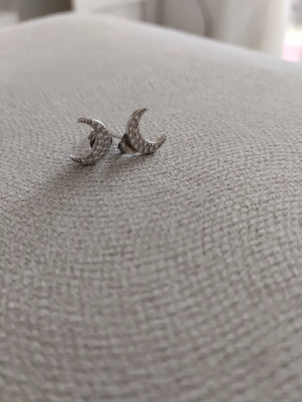 گوشواره نقره طرح ماه