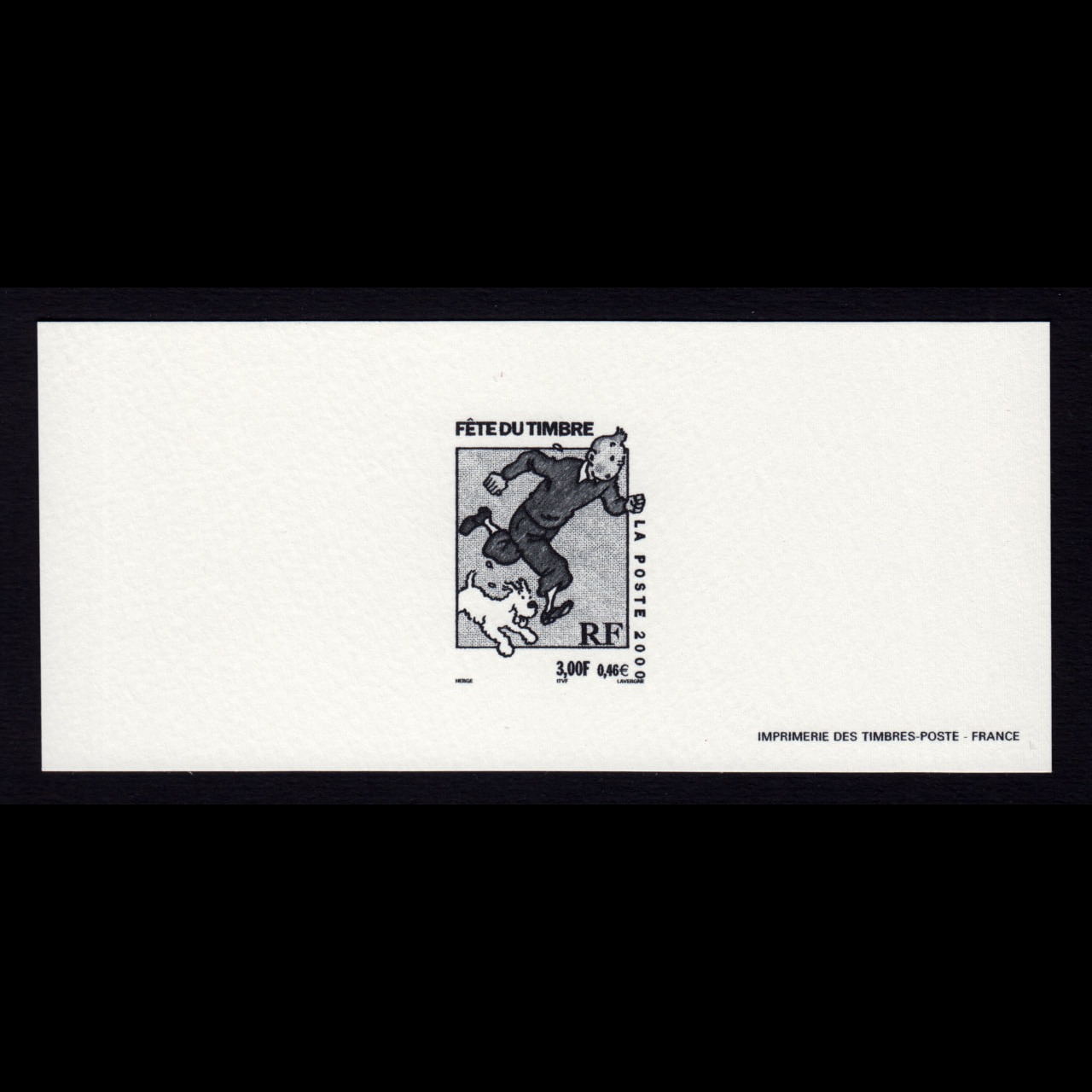 پروف (نمونه) تمبر تن تن فرانسه 2000