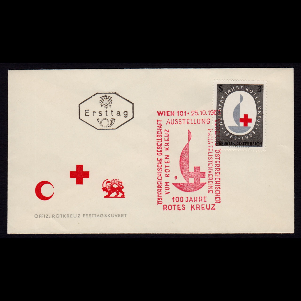 پاکت مهرروز صلیب سرخ اتریش 1963
