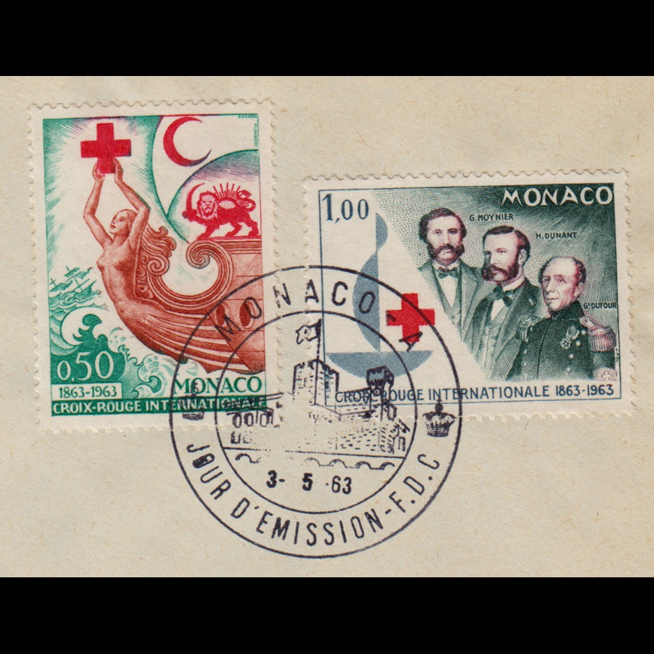 مرتبط با ایران پاکت مهرروز صلیب سرخ موناکو 1963
