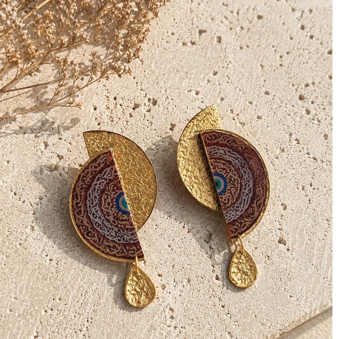 گوشواره طلایی کالیگرافی