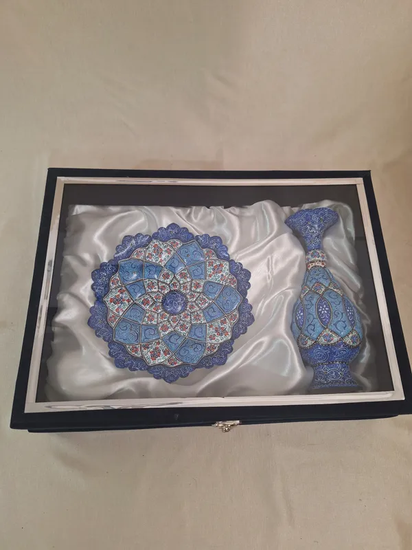 جعبه کادویی رسمی گلدان و بشقاب 20س