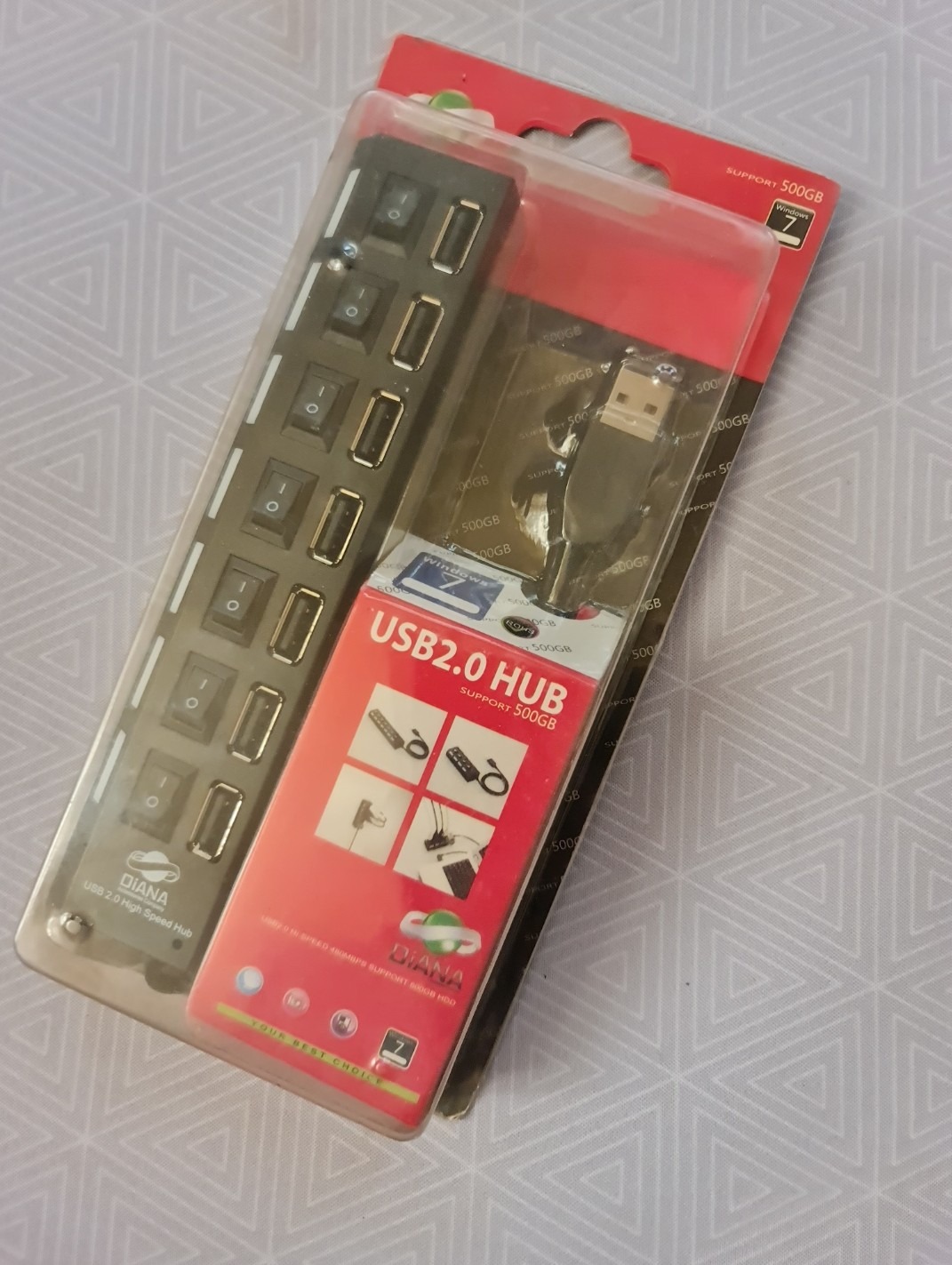 هاب 7 پورت دکمه دار USB2 (دیانا )