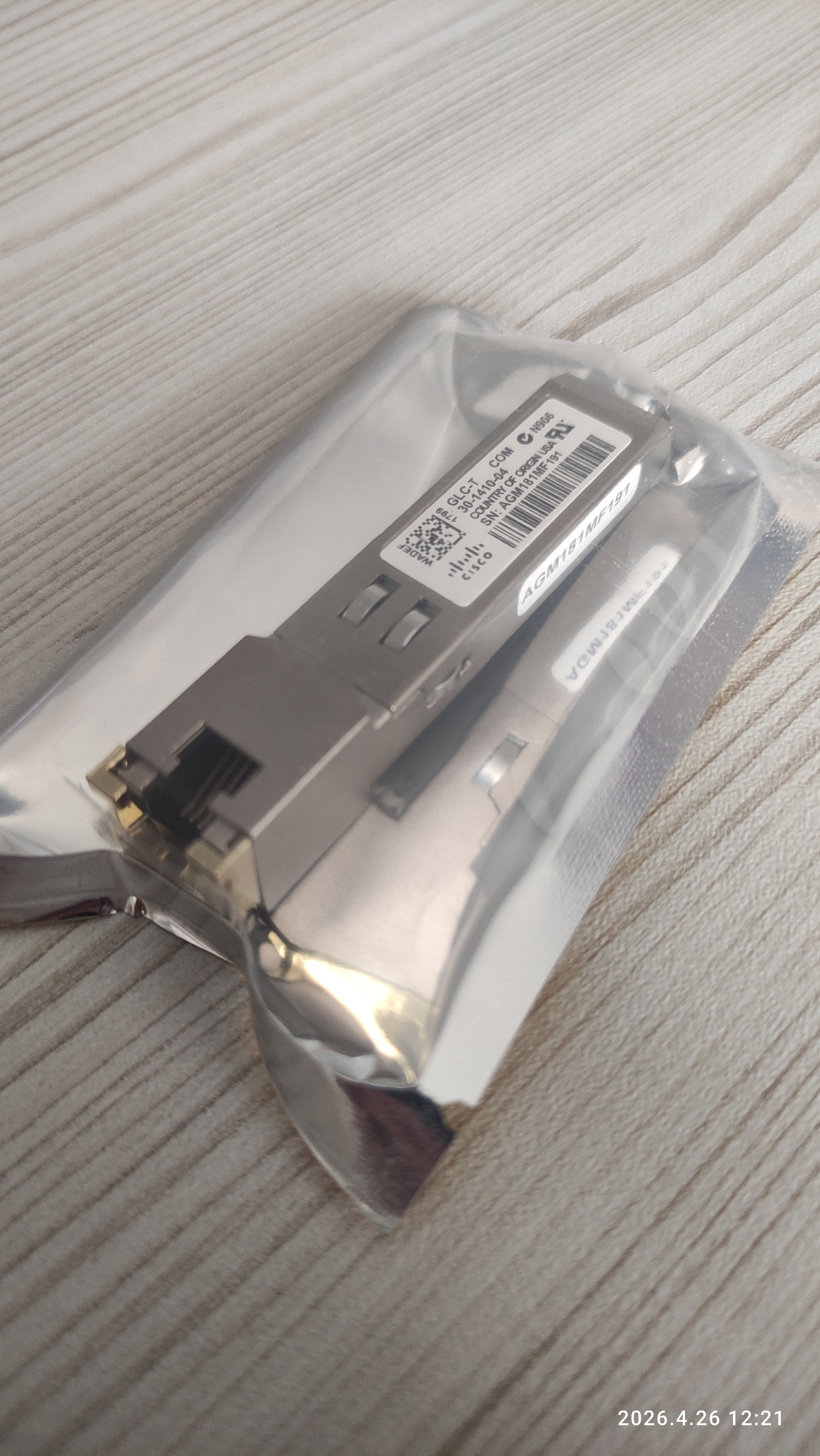 ماژول فیبرنوری RJ45 سیسکو. SFP-GLC-T
