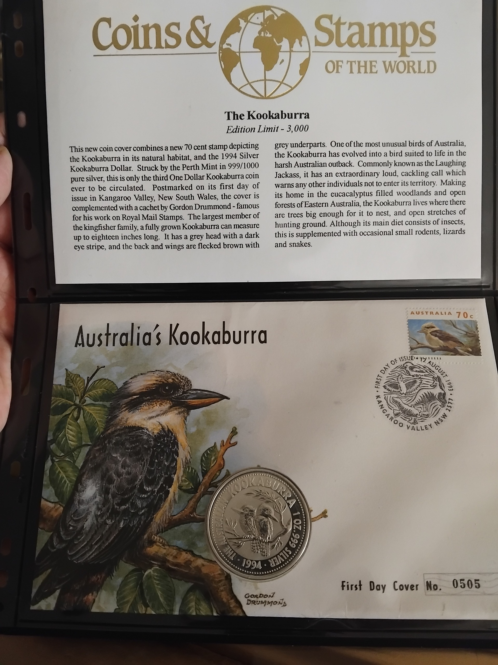 تمبر مهر روز و سکه یک دلاری نقره یک اونسی استرالیا