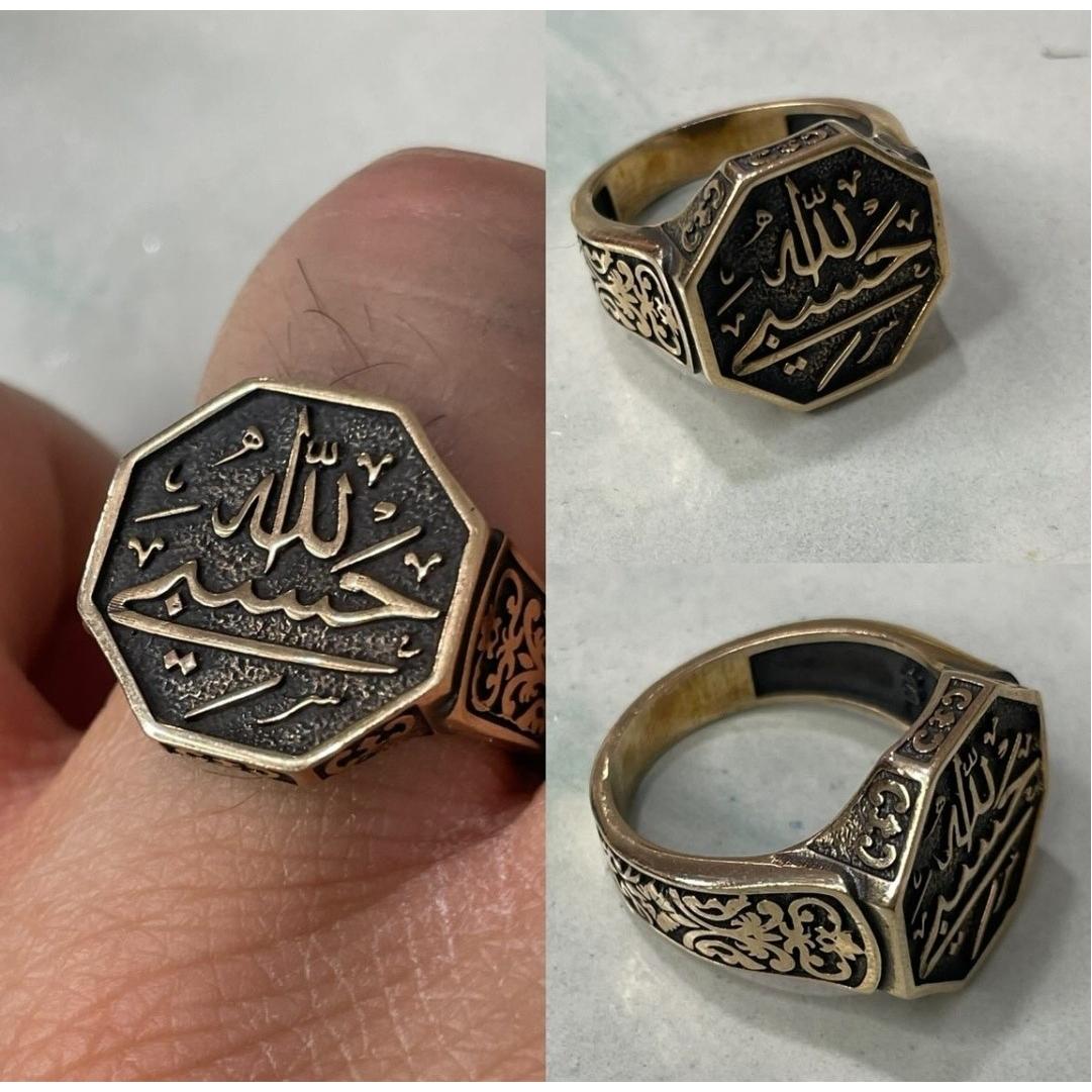 انگشتر طلا روس طرح حسبی الله کار شیک وعالی