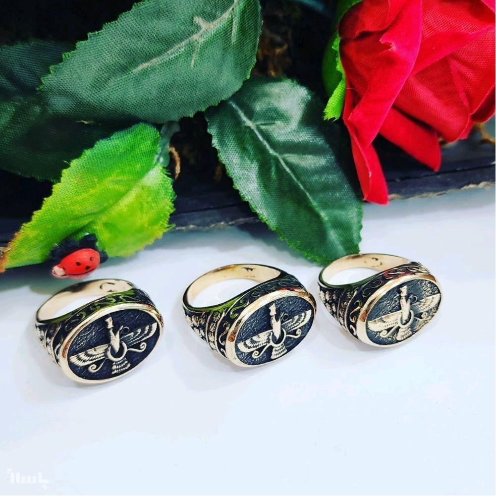 سه عدد انگشتر طلا روس مدل فروهر کارشیک وعالی