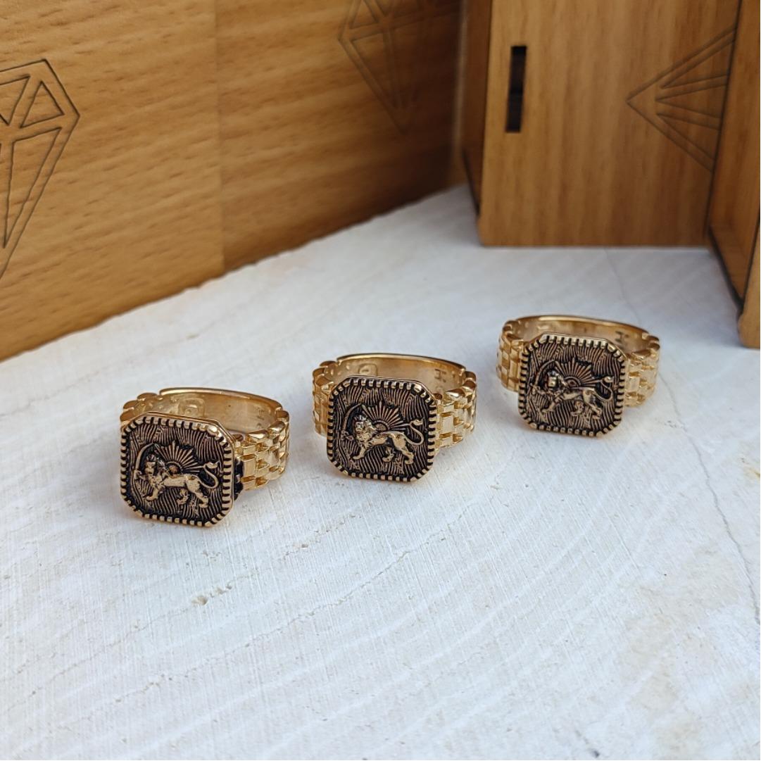 سه عدد انگشتر طلا روس رنگ ثابت کار شیک وعالی
