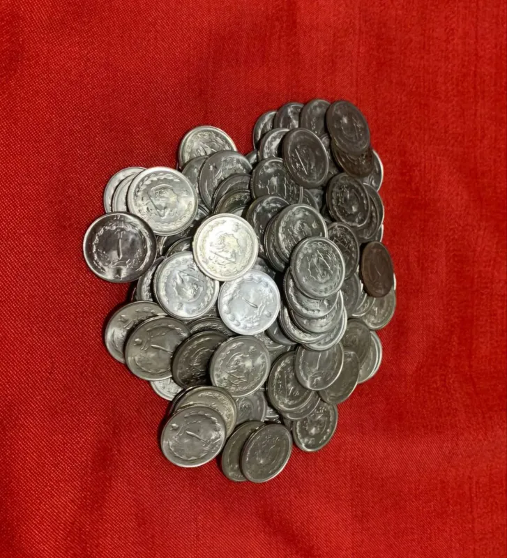 صد عدد سکه یک ریال شاهی از سال1350تا1357سوپر