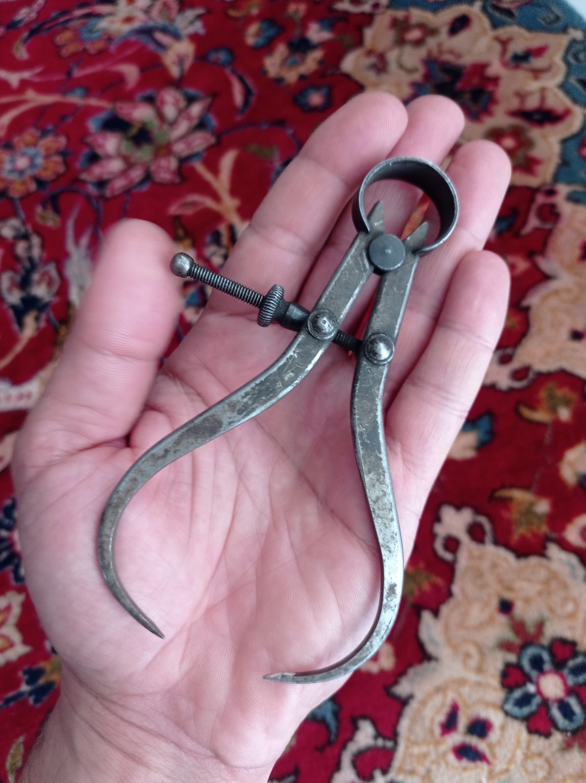 کولیس فنری ابزار اندازه گیری دقیق کهنه پهلوی