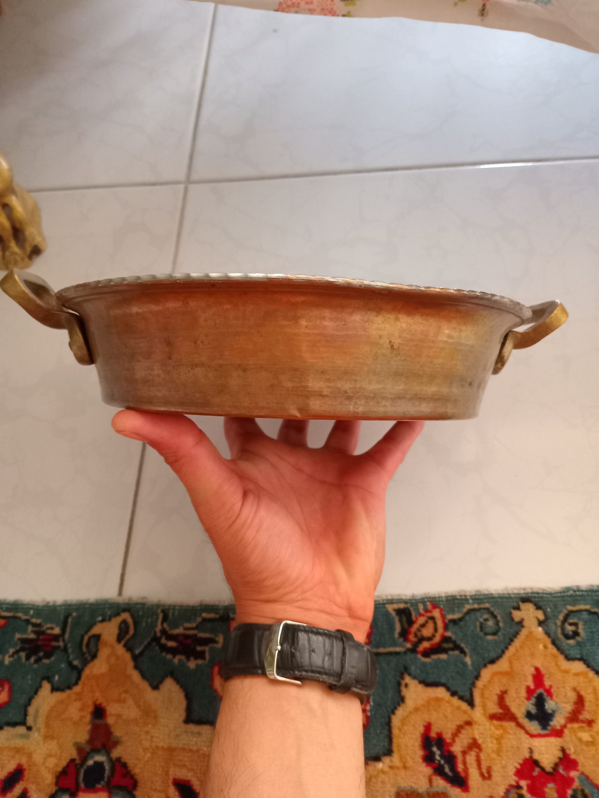 ماهیتابه مسی چکشی دست ساز سنگین جوندار