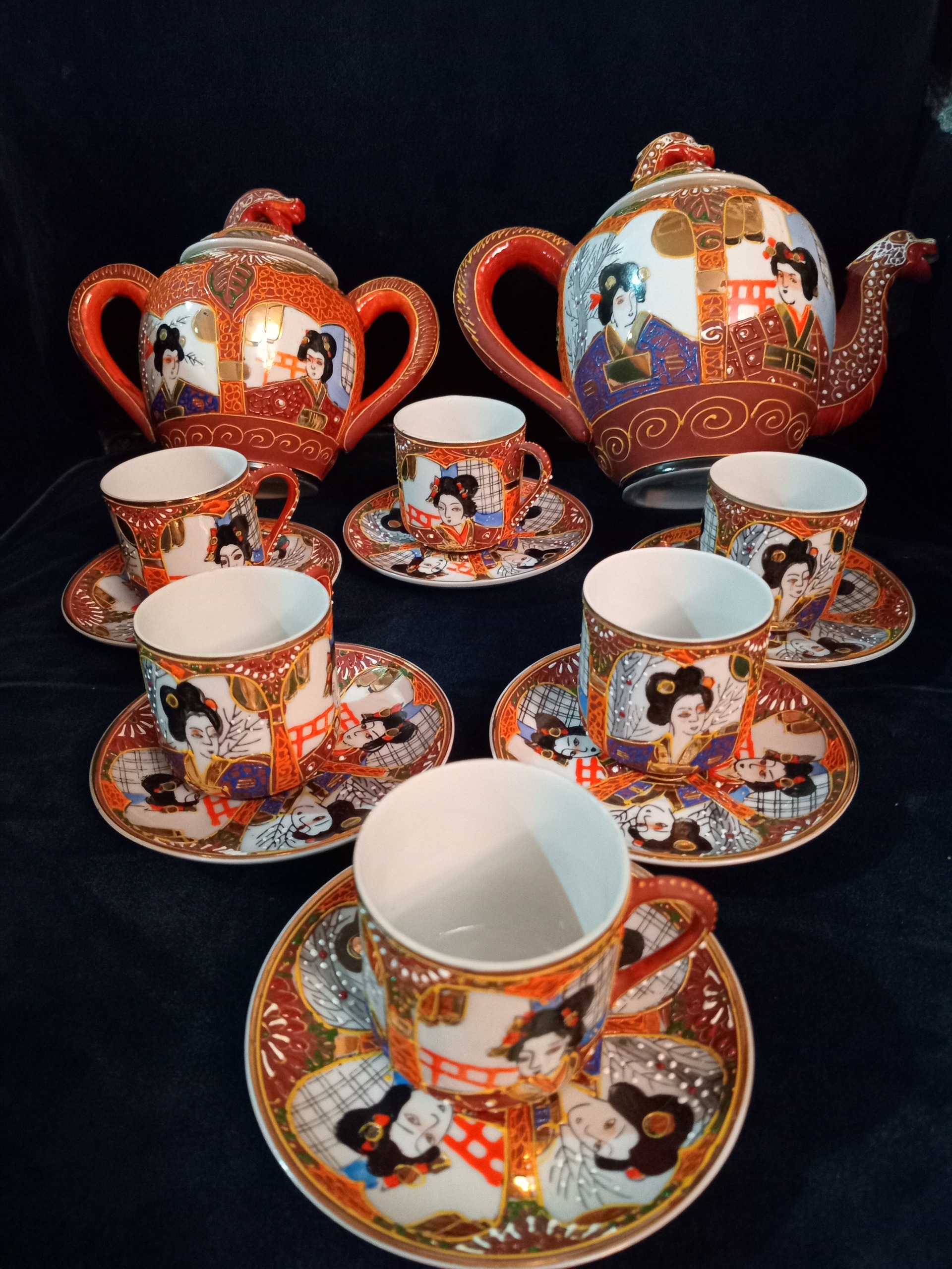 ست چایی یا قهوه خوری ژاپنی مرسع دونه نشون بینظیر