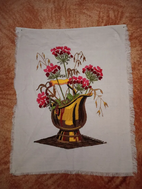 پارچه سوزندوزی نخ پنبه و ابریشم کهنه پهلوی زیبا