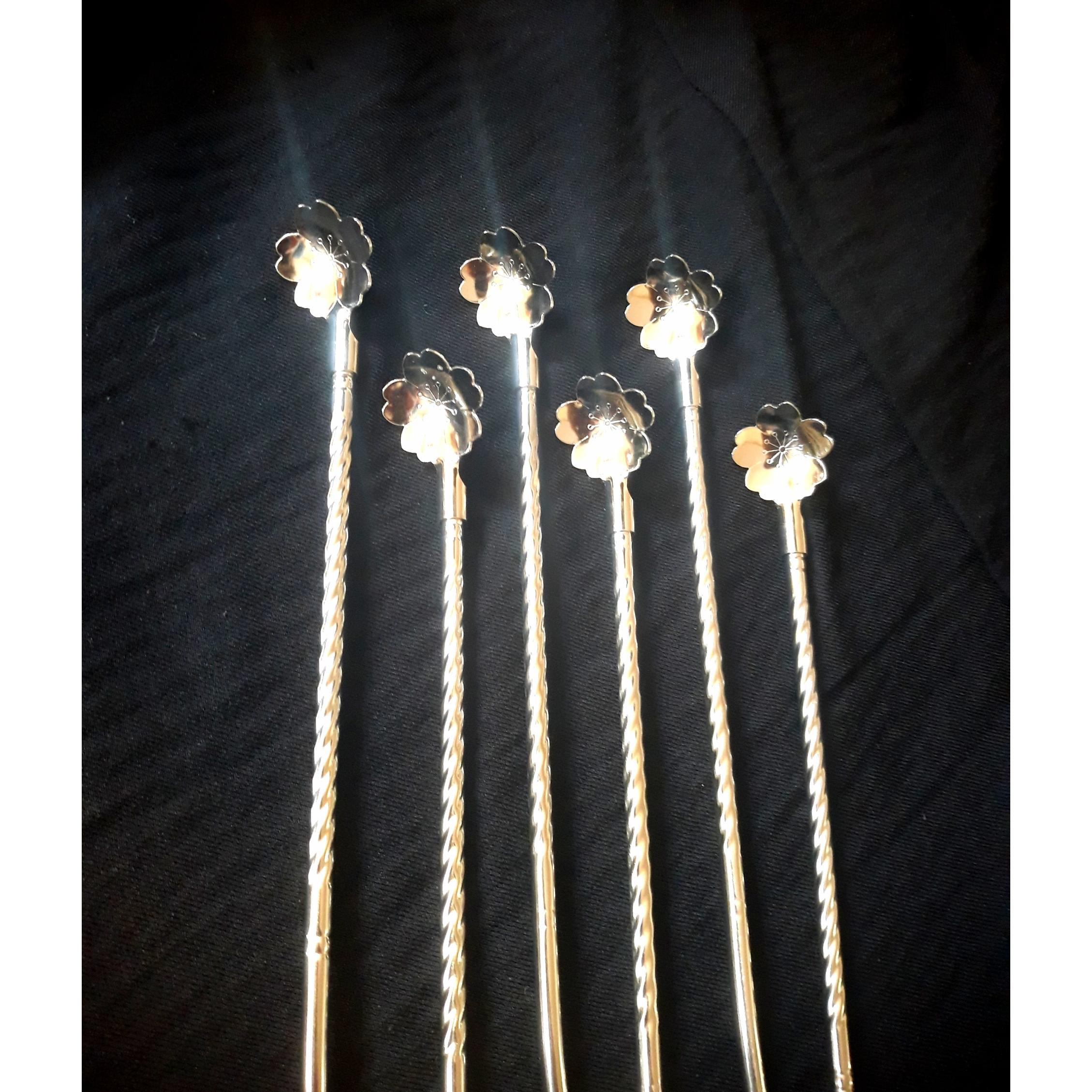 نی استیل نقره ای یک دست