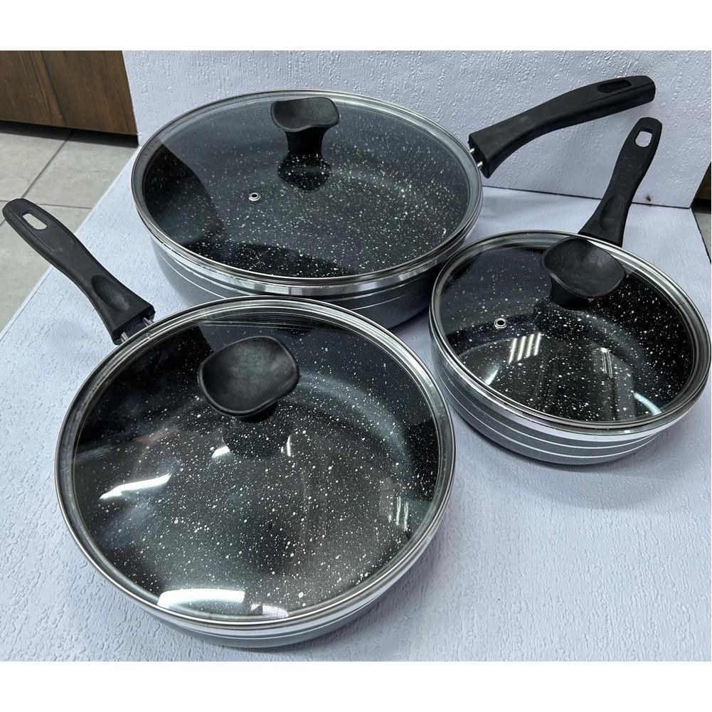 ماهیتابه سه تایی تکدسته درب دار گرانیت خارجی