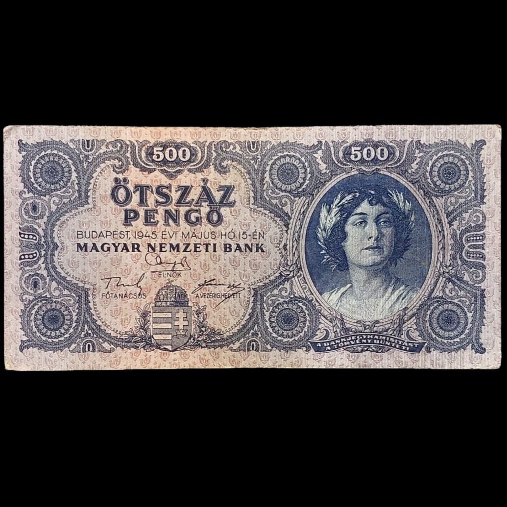 اسکناس زیبا و کمیاب 500 پنگو مجارستان 1945