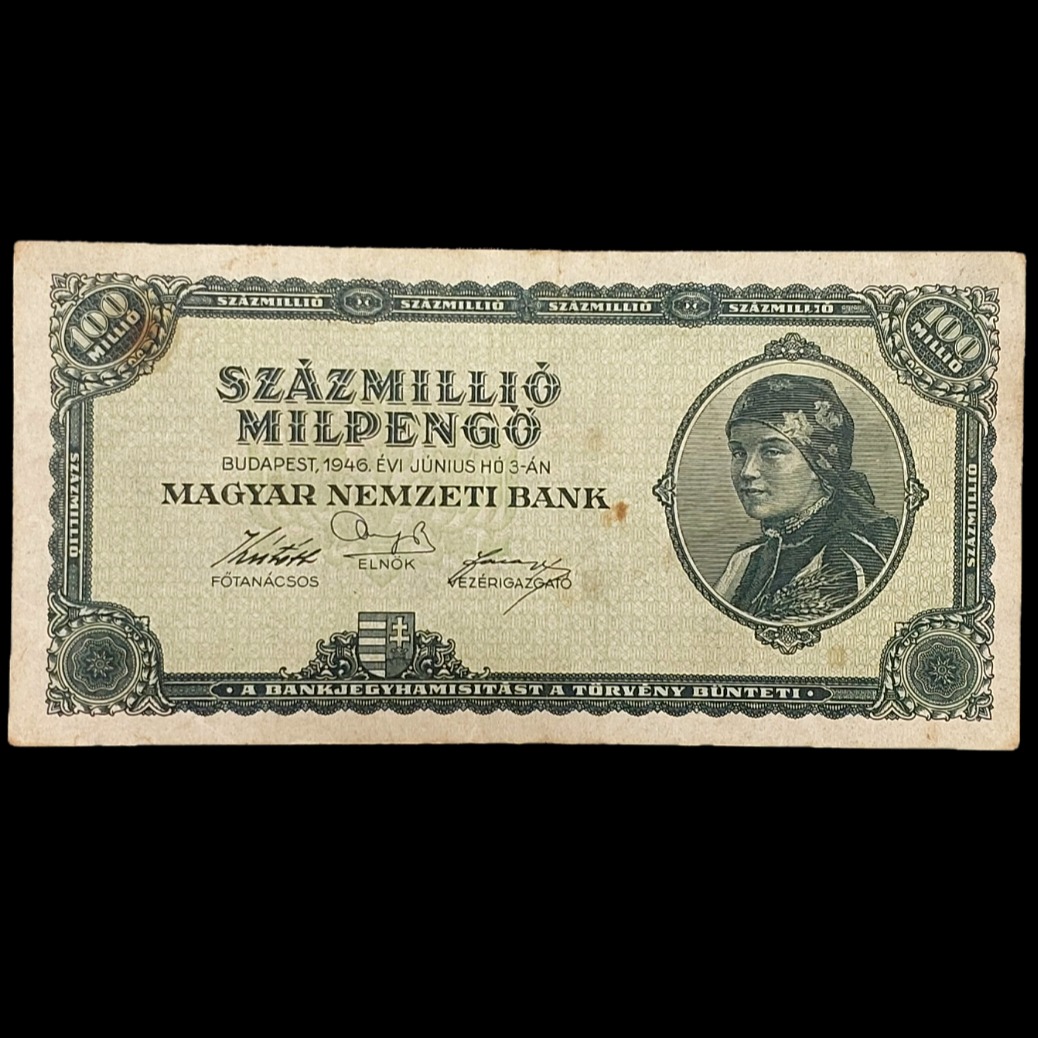 اسکناس زیبا و کمیاب 100 پنگو مجارستان 1946