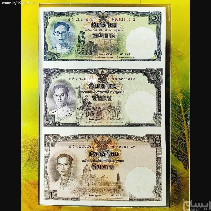 یک جفت اسکناس زیبا آنکات تایلند همراه فولدر 2007