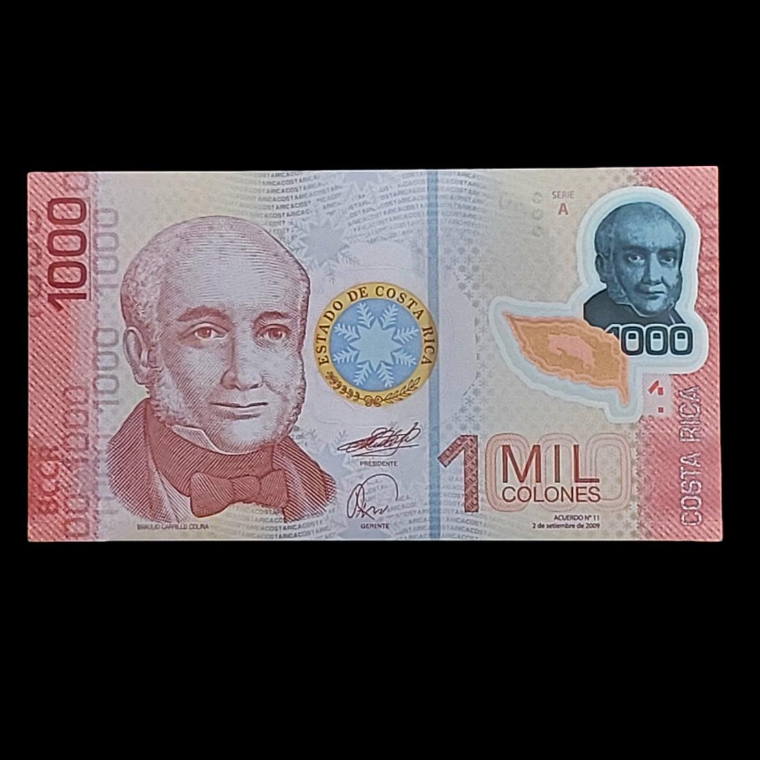 اسکناس زیبا و ارزشمند یک ملیون کلون کاستاریکا 2009