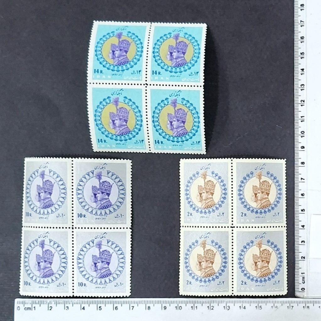 بلوک کامل تاجگذاری 1346/ چسب سالم،بدون شارنیه