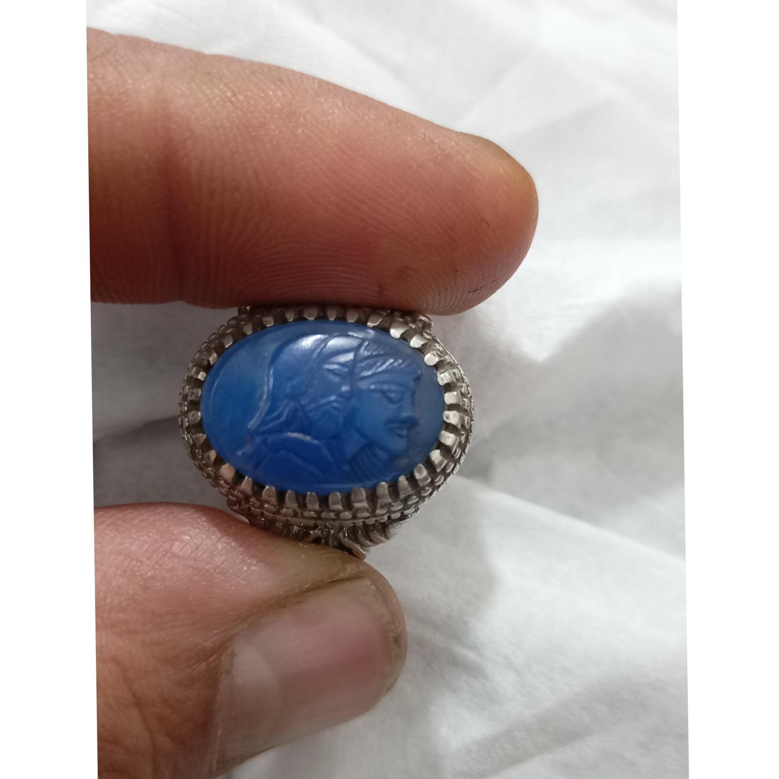 انگشتر نایاب دورخ عقیق سوسنی نایاب