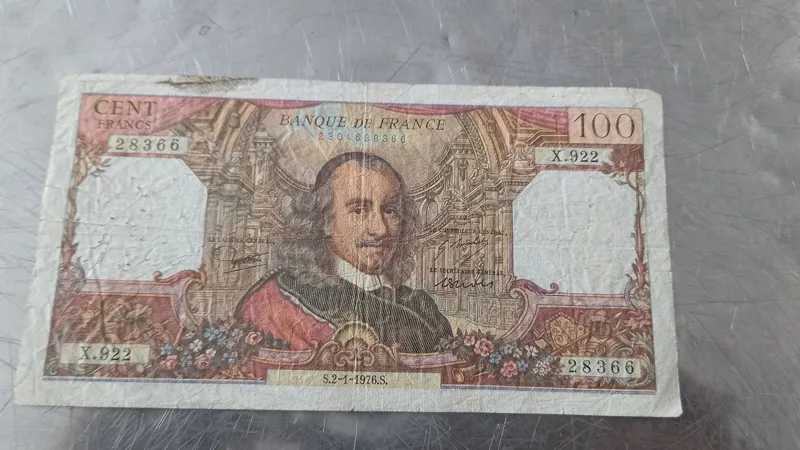 اسکناس کم یاب 100فرانک فرانسه