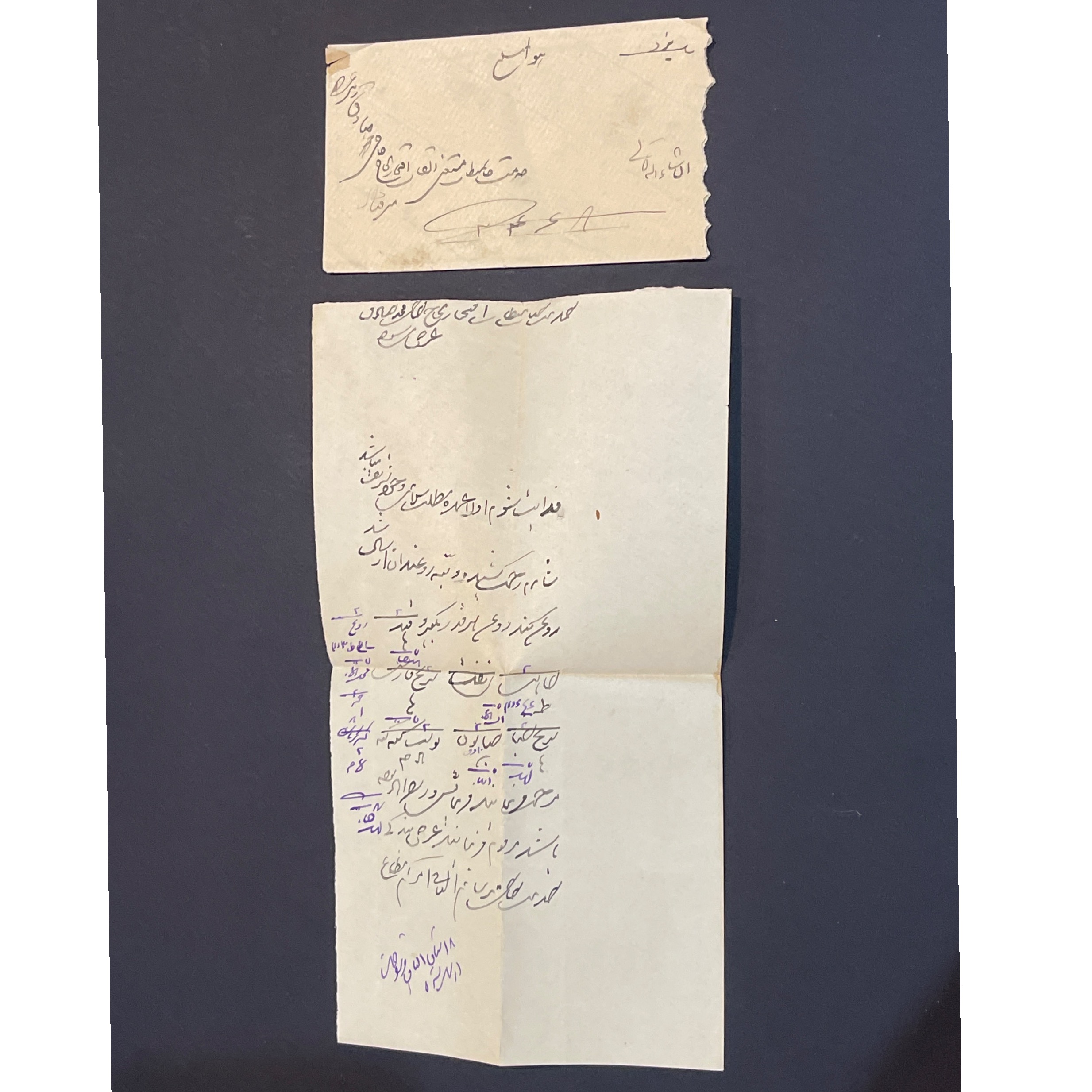 پاکت با نامه به یزد قاجار