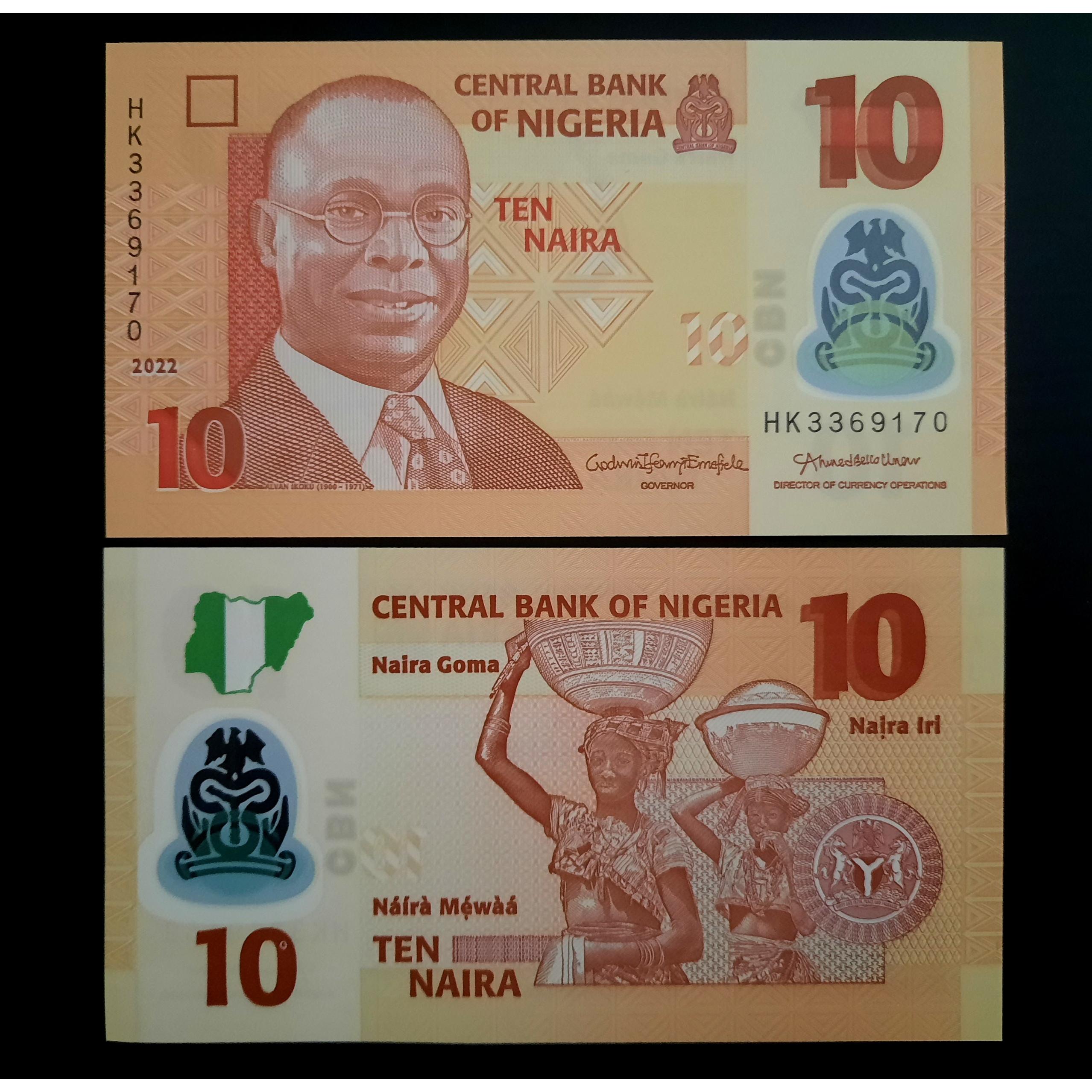 جفت اسکناس پلیمری 10 نایرا نیجریه