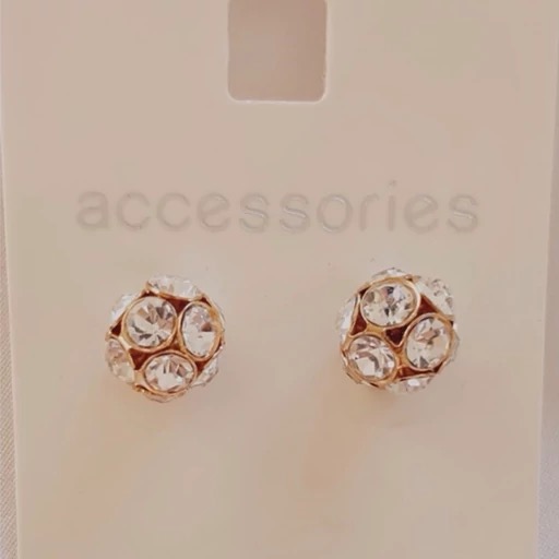 گوشواره میخی طرح نگین دار توپی برند اکسسوری