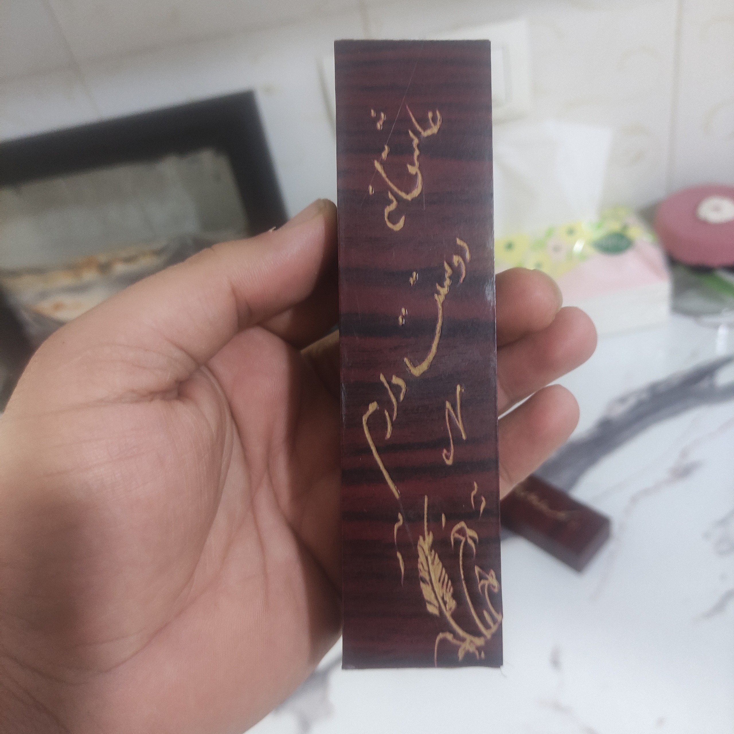 جاخودکاری یا جاقلمی چوبی دست ساز مناسب هدیه