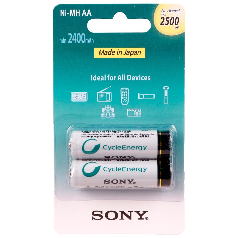 باتری دوتایی قلمی شارژی سونی 2500mAh