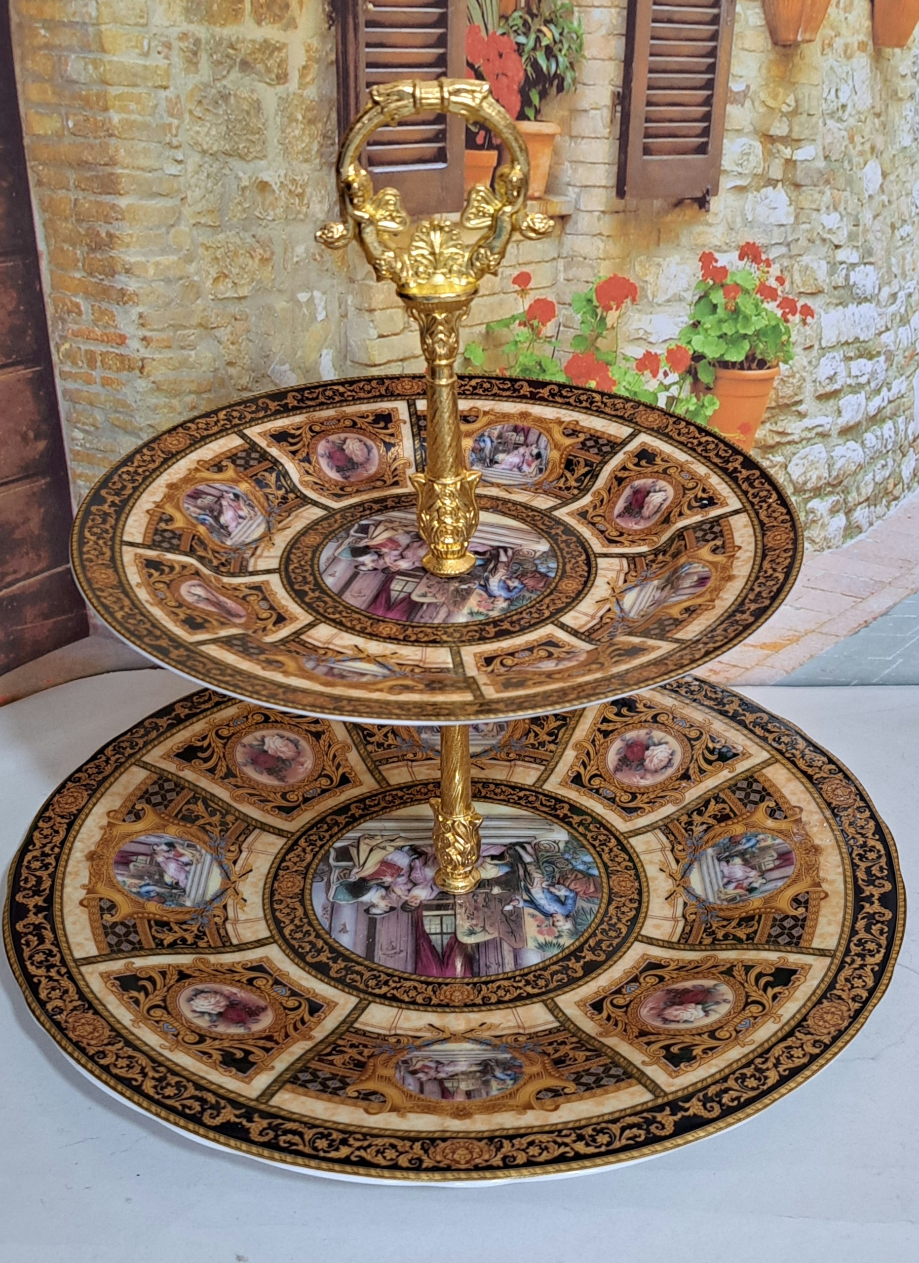 شیرینی خوری دوطبقه چینی وارداتی کرمی