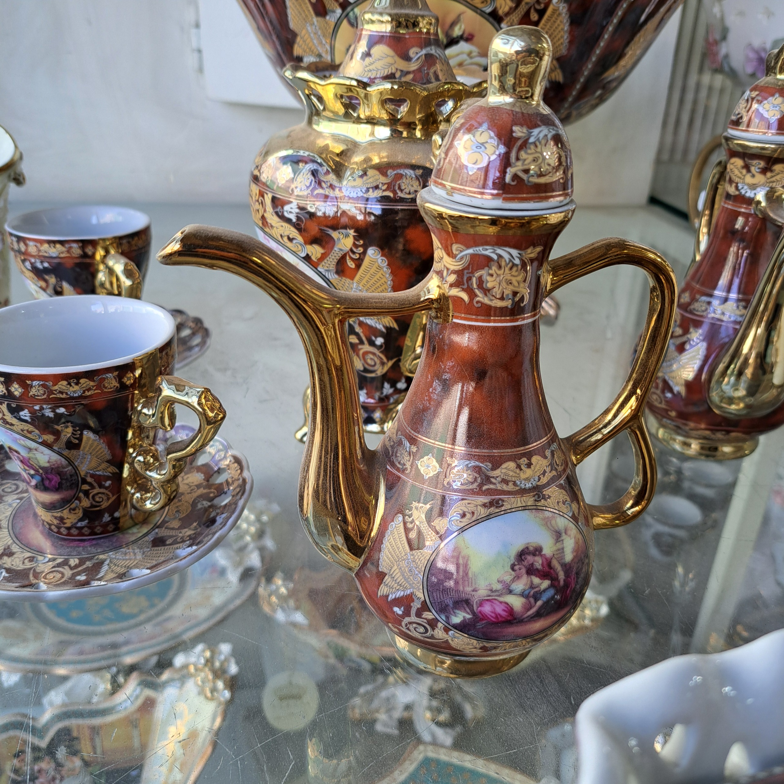 گلابدان چینی طرح قهوه ای نو
