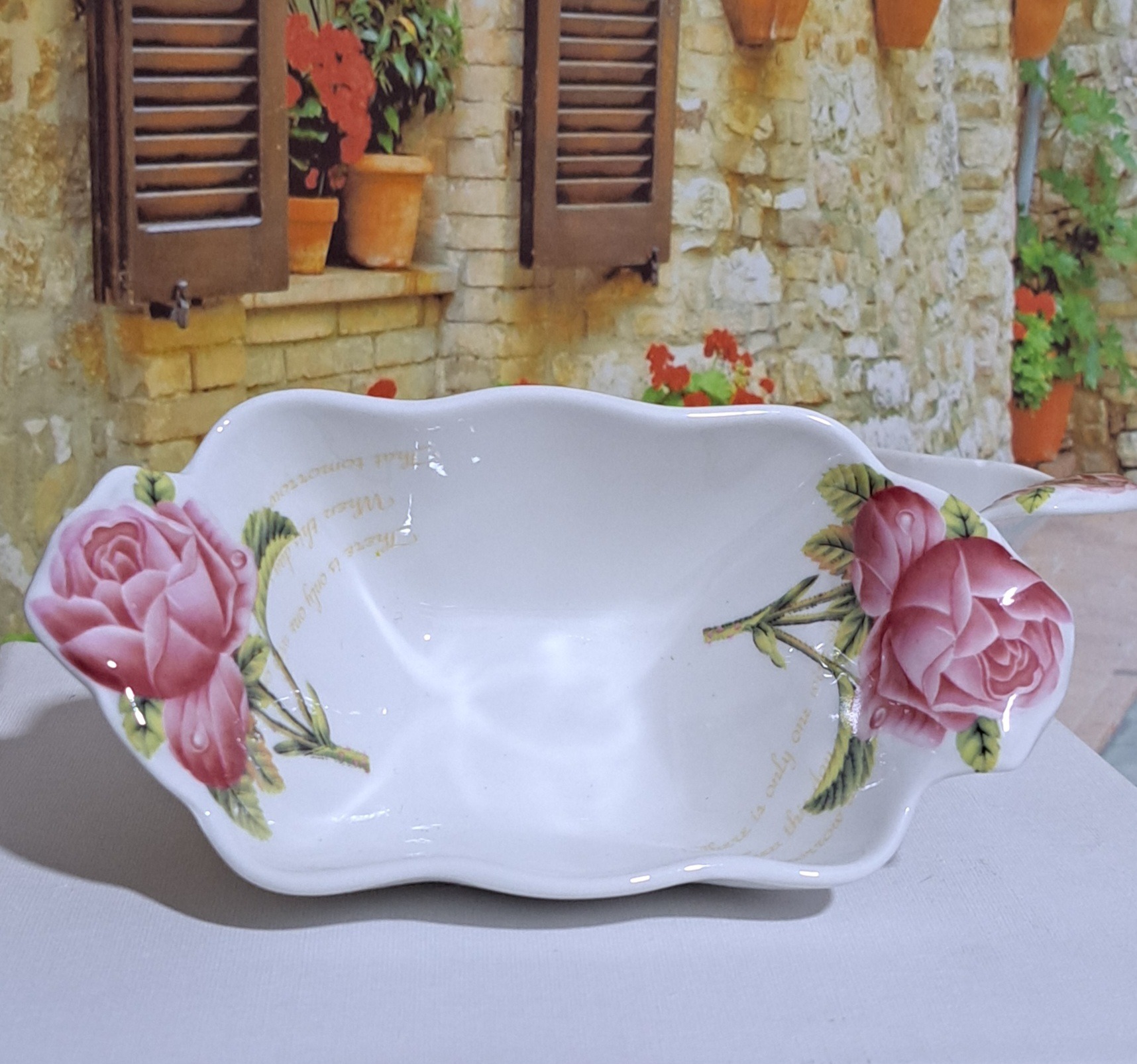 پیاله دو عددی تنقلات یا ترشی خوری گل دار