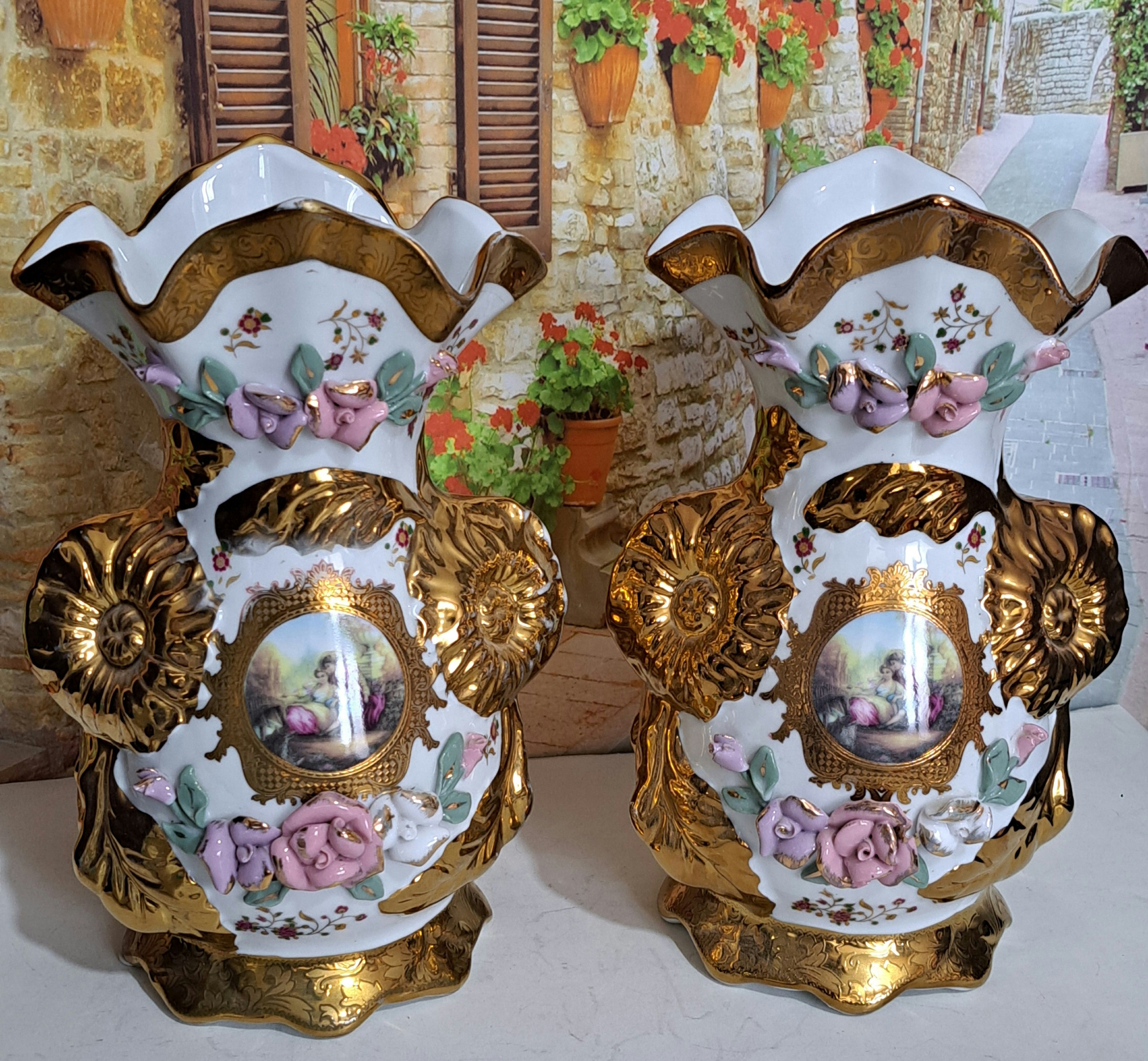 گلدان دو عددی دکوری گلبرجسته خاص