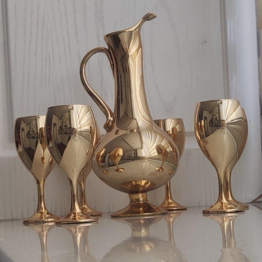 ست 7 پارچه پارچ لیوان طلایی دکوری خاص