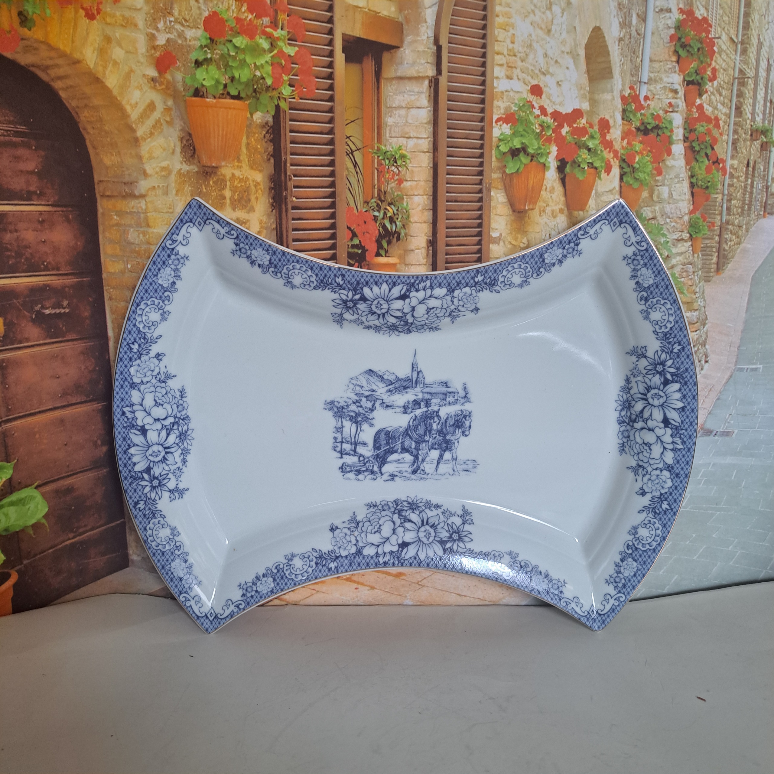 دیس پذیرایی شیرینی یا میوه خوری قلم ابی