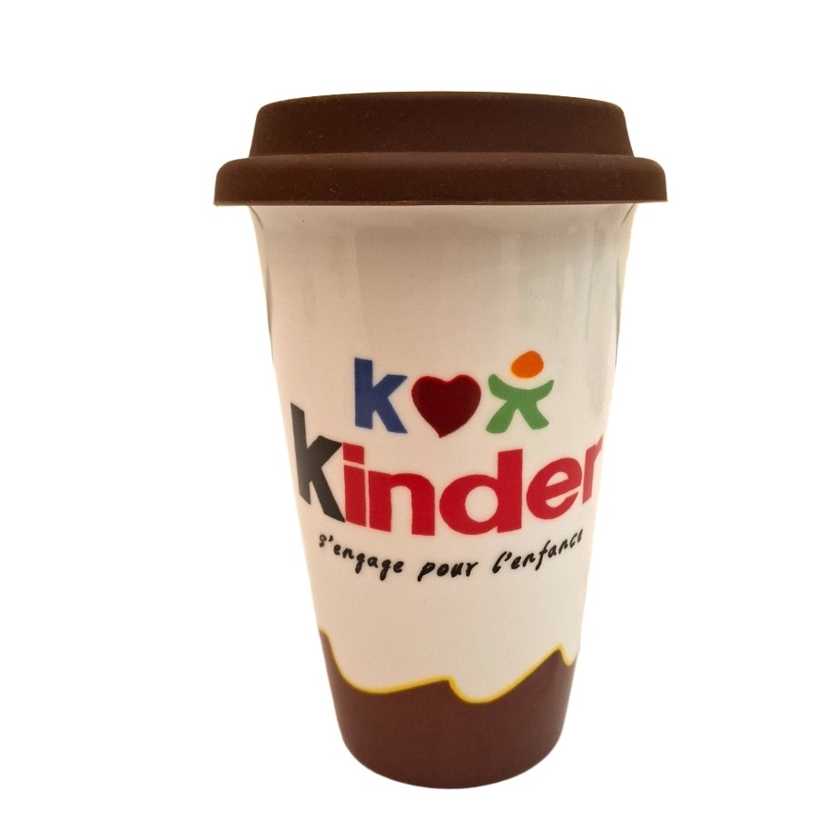 ماگ سرامیکی طرح شکلات کیندر Kinder با درب لاستیکی