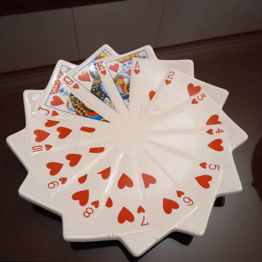 بشقاب یا دیوارکوب بزرگ قدیمی طرح کارت ایتالیایی