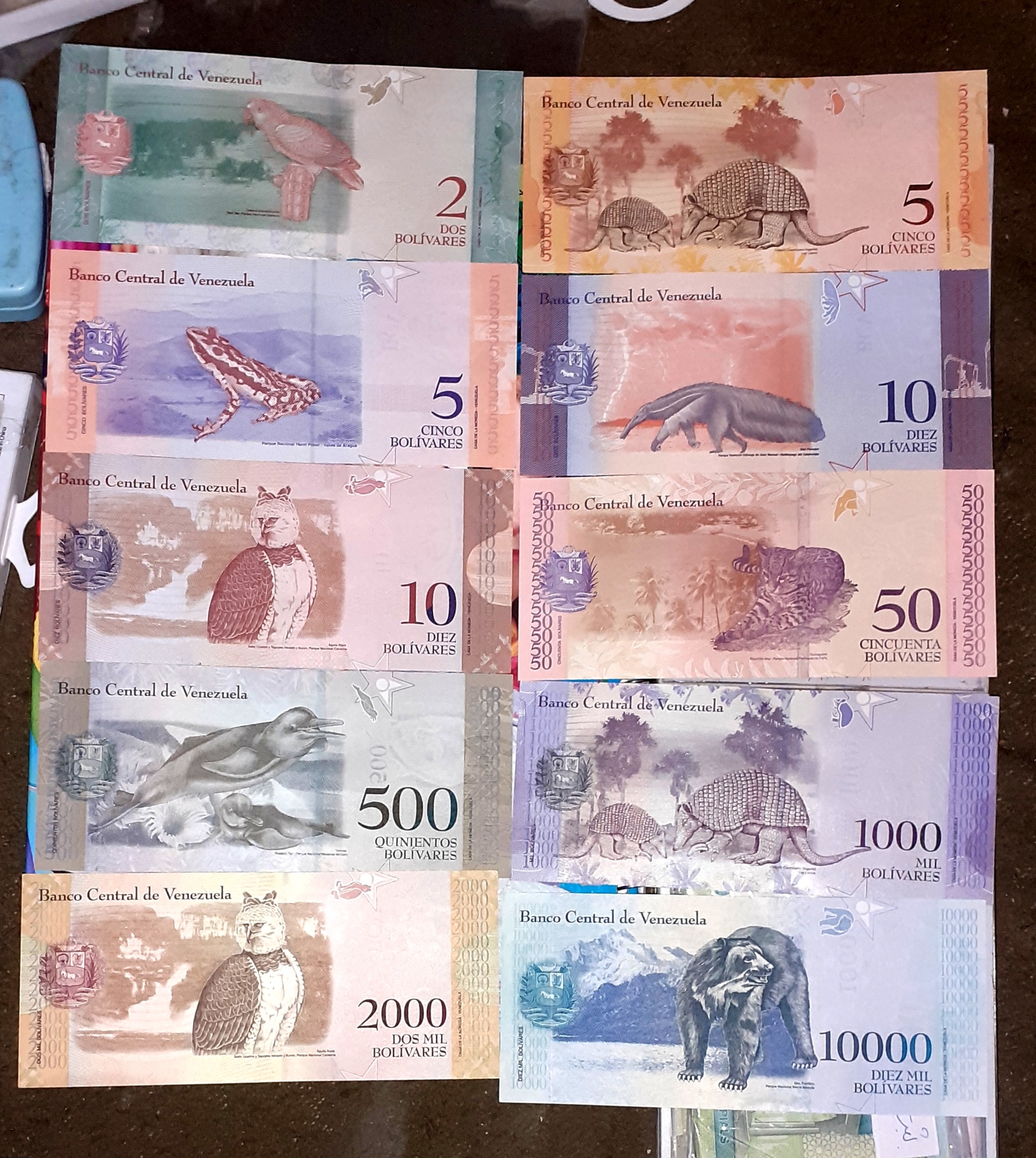 ست 10برگ اسکناس ونزوئلا کمیاب