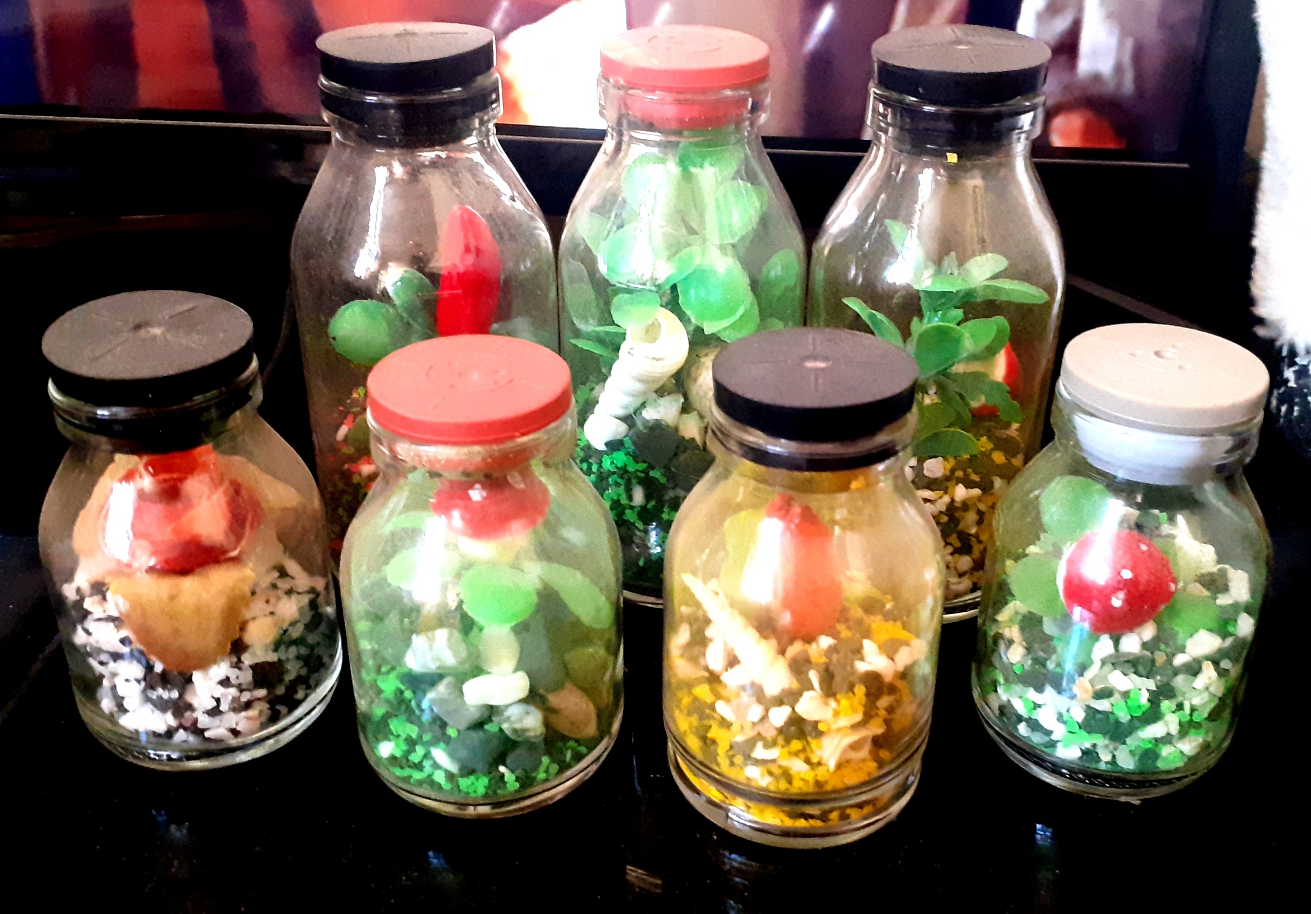 سری 7گل شیشه ای تزیینی سایز بزرگ