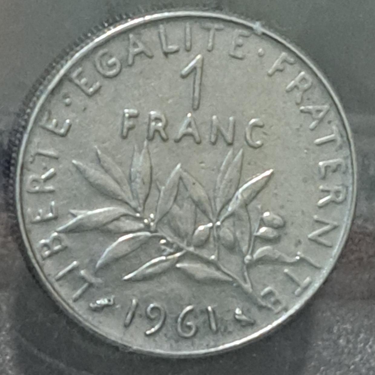سکه یک فرانک فرانسه کمیاب درحد1961