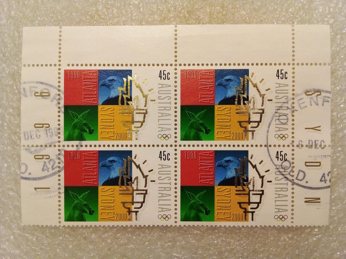 بلوک تمبر استرالیا المپیک2000سیدنی1996 اتلانتا(18)