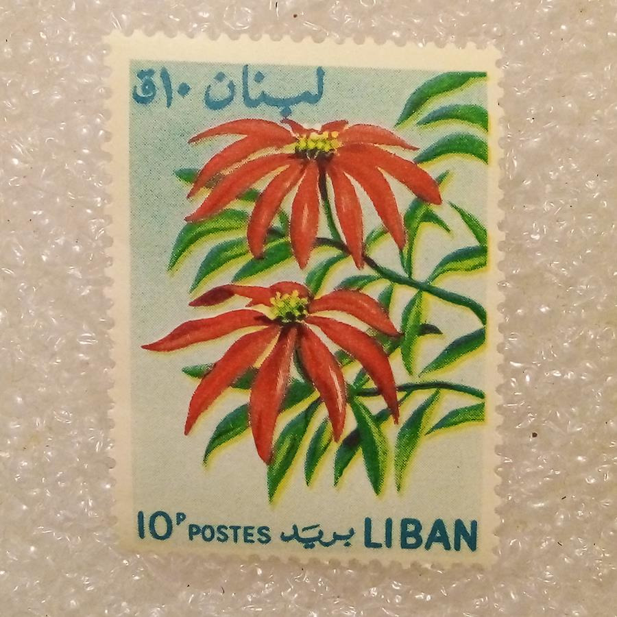 تمبر لبنان 1960 قدیمی گل (98)2