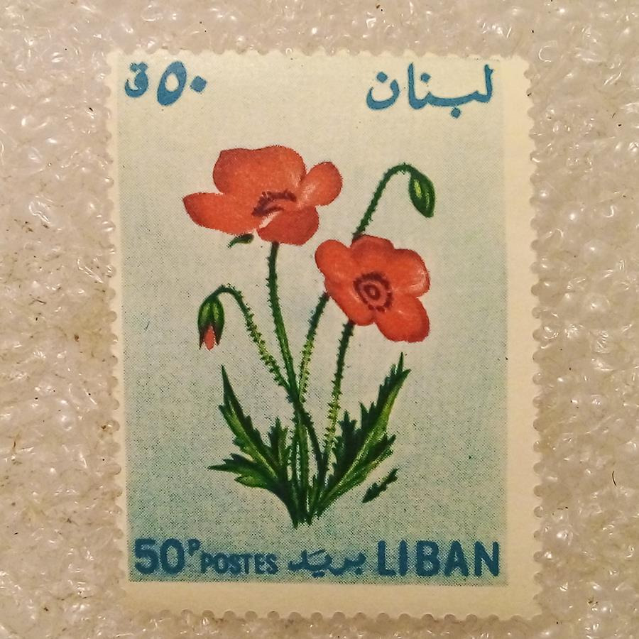 تمبر لبنان 1960 قدیمی گل (98)2